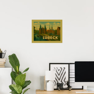 Lübeck Duitsland Stad Kunst Poster