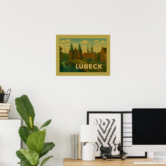 Lübeck Duitsland Stad Kunst Poster (Thuiskantoor)