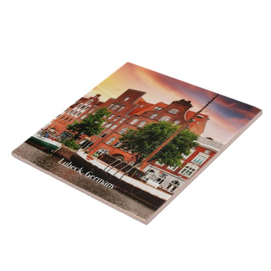 Lübeck Duitsland stadsgezicht foto Tegeltje (Zijkant)