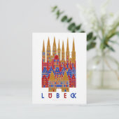 Lübeck Duitsland Vintage Reisposter Gerestaureerd Briefkaart (Staand voorkant)