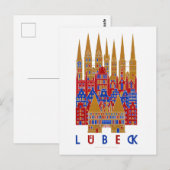 Lübeck Duitsland Vintage Reisposter Gerestaureerd Briefkaart (Voorkant / Achterkant)