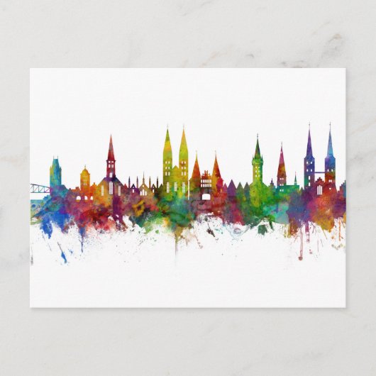 Lubeck Germany Skyline Briefkaart (Voorkant)