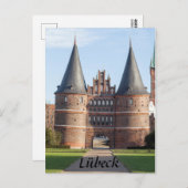 Lübeck Holstentor Gate foto Briefkaart (Voorkant / Achterkant)