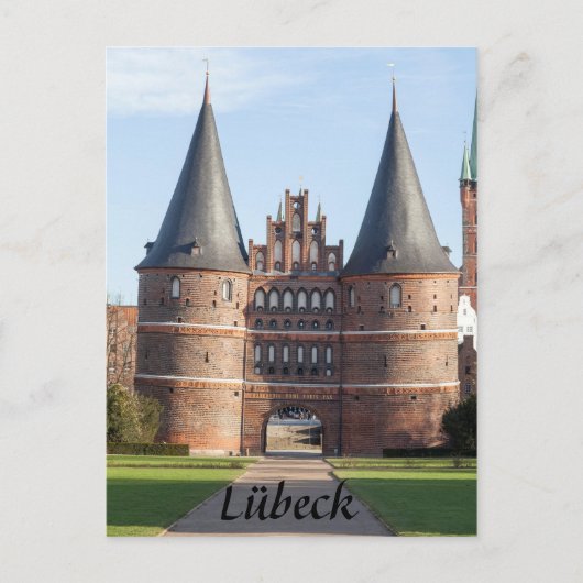 Lübeck Holstentor Gate foto Briefkaart (Voorkant)
