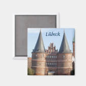 Lübeck Holstentor Gate foto Magneet (Voorkant / Achterkant)