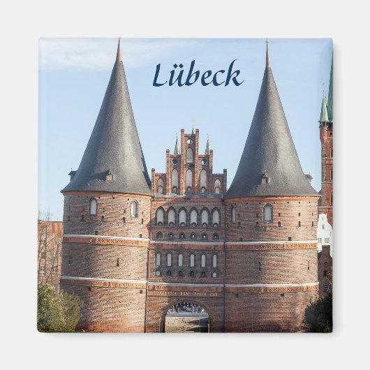 Lübeck Holstentor Gate foto Magneet (Voorkant)