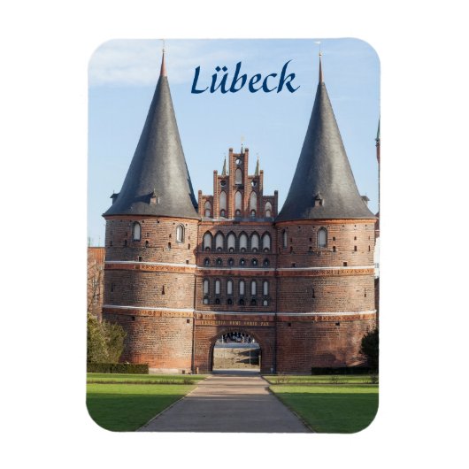 Lübeck Holstentor Gate foto Magneet (Verticaal)