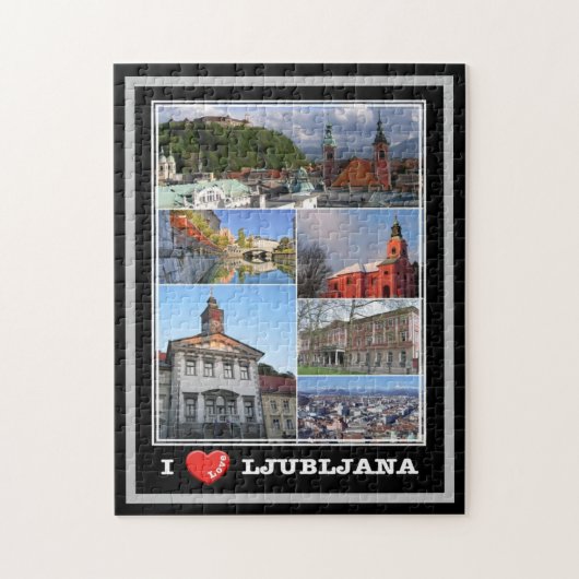 Lubiana - Slovenië - I Love - Legpuzzel (Verticaal)