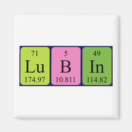 Lubin periodiek table name magnet (Voorkant)