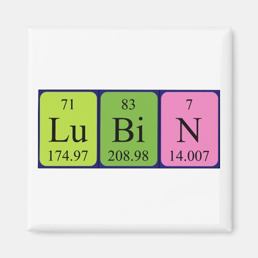 Lubin periodiek table name magnet (Voorkant)