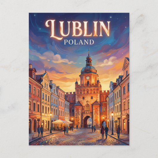 Lublin Oude Stad Polen Briefkaart (Voorkant)