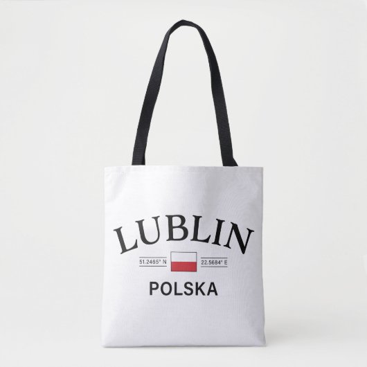 Lublin Polska (Polen) Poolse coördinaten Tote Bag (Voorkant)