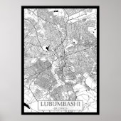 Lubumbashi DR Congo Map Poster (Voorkant)