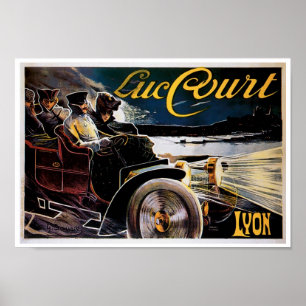 Luc Court Lyon Automobile and  Art Poster