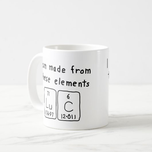 Luc periodieke tabel naam mok (Voorkant links)