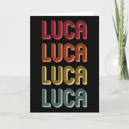 Luca cadeaunaam Persoonlijk Grappig Retro Vintage  Kaart (Voorkant)