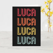 Luca cadeaunaam Persoonlijk Grappig Retro Vintage  Kaart (Gele Bloem)