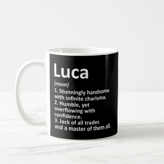 Luca Definitie Gepersonaliseerde naam Koffiemok (Links)
