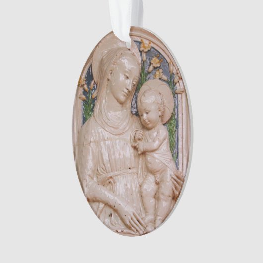 Luca della Robbia Madonna Kind en Lelies Kunst Ornament (voorkant)