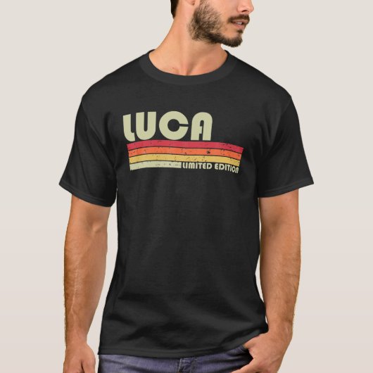 LUCA Gift Name Personalized Funny Retro Bi T-shirt (Voorkant)