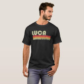 LUCA Gift Name Personalized Funny Retro Bi T-shirt (Voorkant volledig)