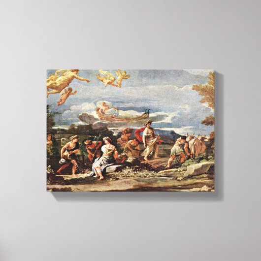 Luca Giordano - Vertumnus en Pomona Canvas Afdruk (Voorkant)