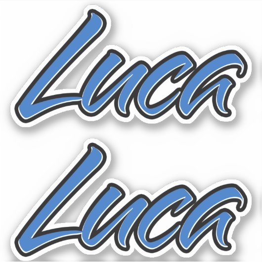 Luca Name blue Aufkleber Sticker Stickerset (Voorkant)