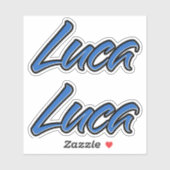 Luca Name blue Aufkleber Sticker Stickerset (Vel)