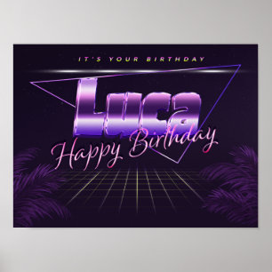 Luca Name Vorlila retro Poster Geburtstag