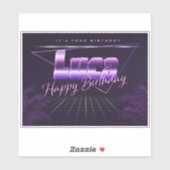 Luca Name Vorname lila retro Sticker Geburtstag (Vel)