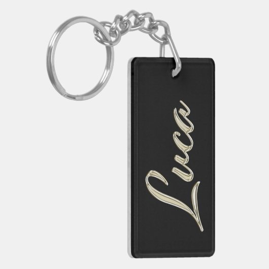 Luca Name whitegold Schlüsselanhänger Anhänger Sleutelhanger (Voorkant Links)