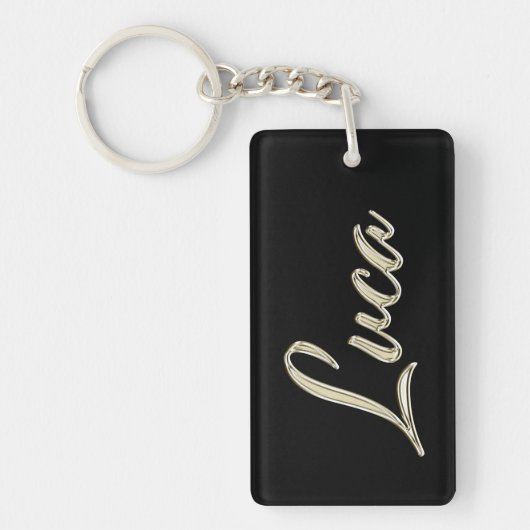 Luca Name whitegold Schlüsselanhänger Anhänger Sleutelhanger (Voorkant)