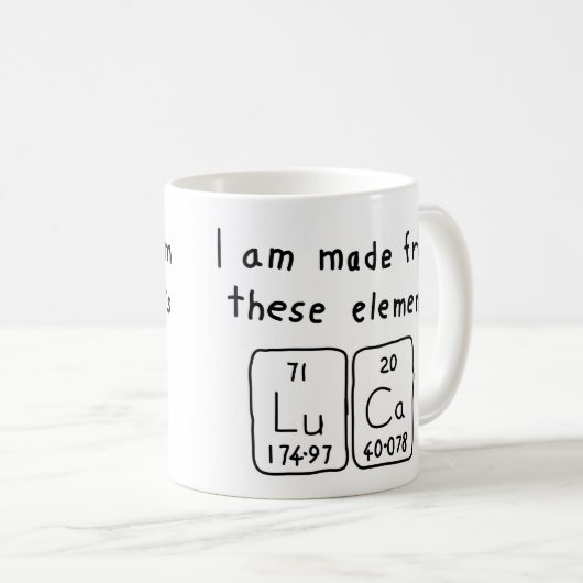 Luca periodieke lijstnaam mok (Voorkant rechts)