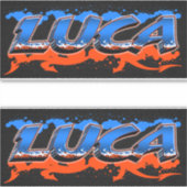 Luca Vorname Name Graffiti Aufkleber Sticker (Voorkant)