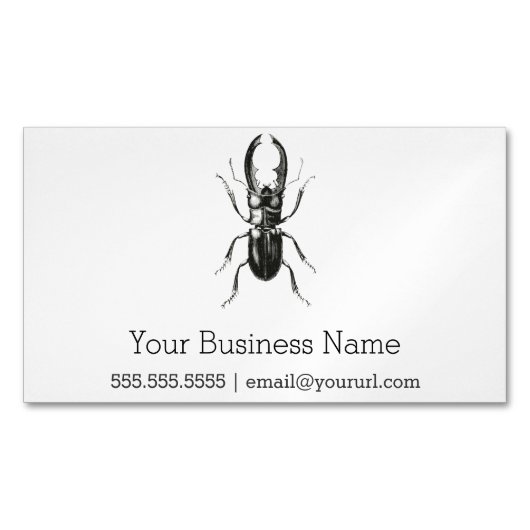 Lucanus Metallicus Beetle Magnetisch Visitekaartje (Voorkant)