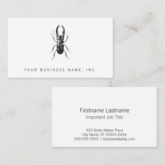 Lucanus Metallicus Beetle Visitekaartje (Voorkant / Achterkant)