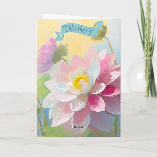 Lucas 1:45, Dahlia Flower, Bijbelverzen Moederdag Feestdagen Kaart (Achterkant)