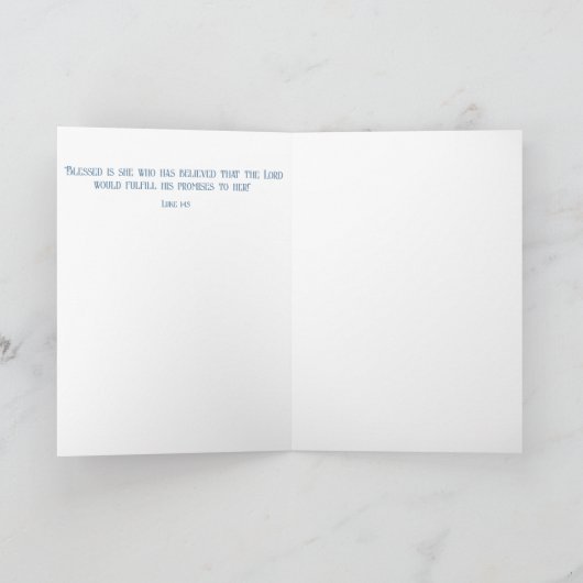 Lucas 1:45, Dahlia Flower, Bijbelverzen Moederdag Feestdagen Kaart (Binnen)