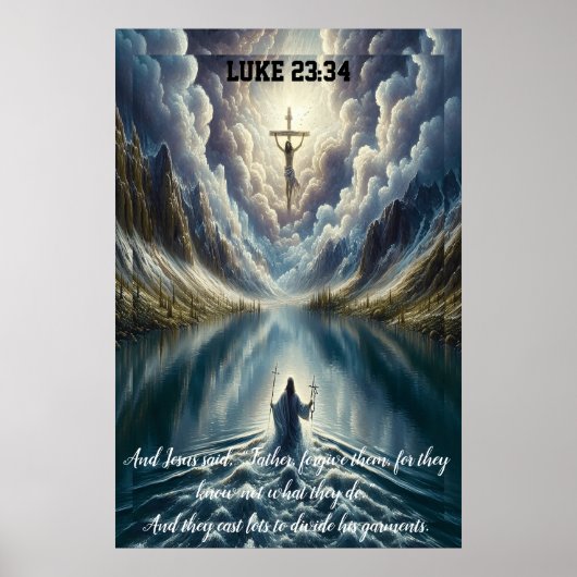 Lucas 23:34 En Jezus zeide: "Vader, vergeef hen Poster (Voorkant)