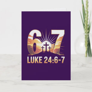Lucas 24 6-7 Pasen kaart Hij is niet hier, Hij is 