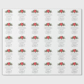 Lucas 2:10-11 Poinsettia Kerst Naadloos Patroon Cadeaupapier (Vlak)