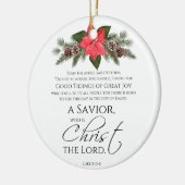 Lucas 2:10-11 Poinsettia Kerstmis Schrift Keramisch Ornament (Links)