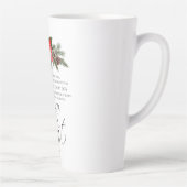 Lucas 2:10-11 Poinsettia Kerstmis Schrift Latte Mok (Rechts)