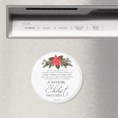 Lucas 2:10-11 Poinsettia Kerstmis Schrift Magneet (Insitu (Vaatwasser))