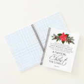 Lucas 2:10-11 Poinsettia Kerstmis Schrift Notitieboek (Binnen)