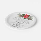 Lucas 2:10-11 Poinsettia Kerstmis Schrift Papieren Bordje (Gekanteld)