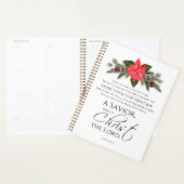 Lucas 2:10-11 Poinsettia Kerstmis Schrift Planner (Display)