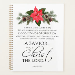 Lucas 2:10-11 Poinsettia Kerstmis Schrift Planner