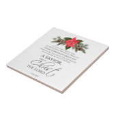 Lucas 2:10-11 Poinsettia Kerstmis Schrift Tegeltje (Zijkant)