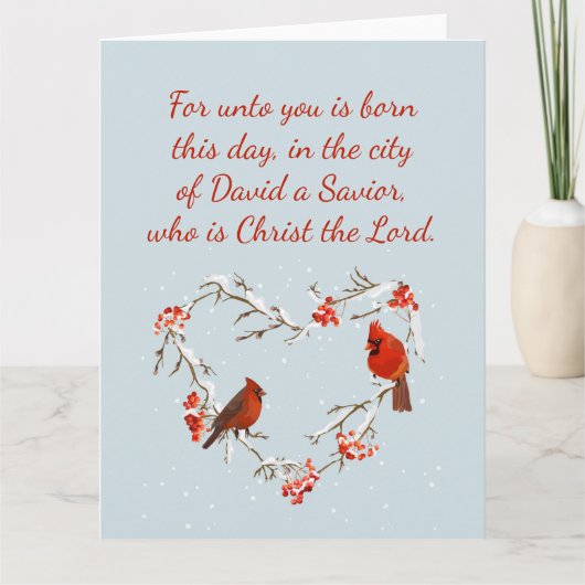 Lucas 2:11 Schrift Kerstmis Bijbelvers Blanco Kaart (Voorkant)